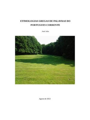 cover image of Etimologias gregas de palavras do portugues corrente